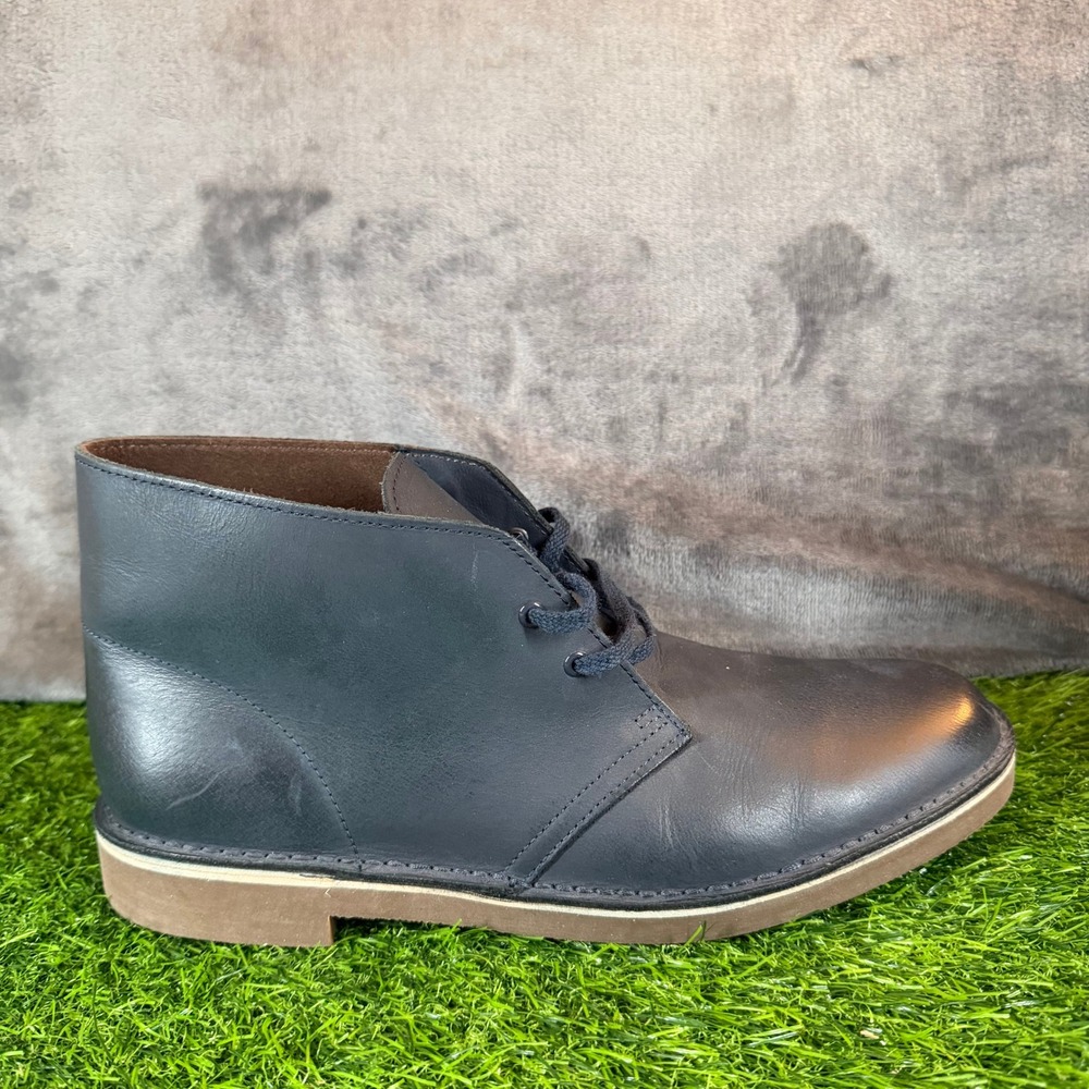 Clarks Desert Boots Mens 9.5 Navy Blue Leather Chukka Boots 261123167085 - Picture 2 of 13